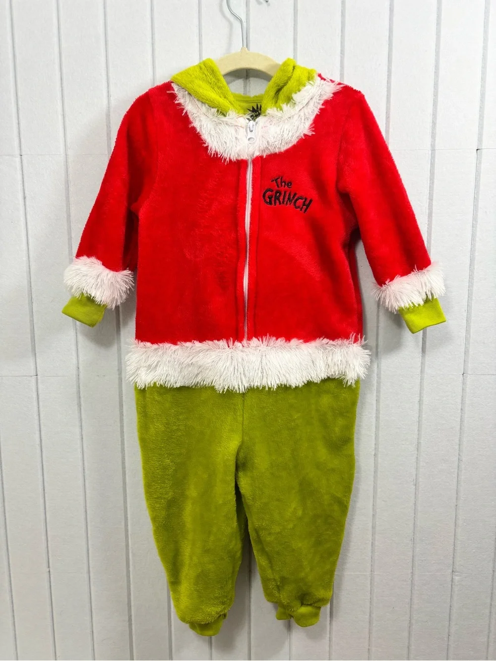 Dr. Seuss The Grinch Union Suit Santa Claus Costume  One Piece Size 2T